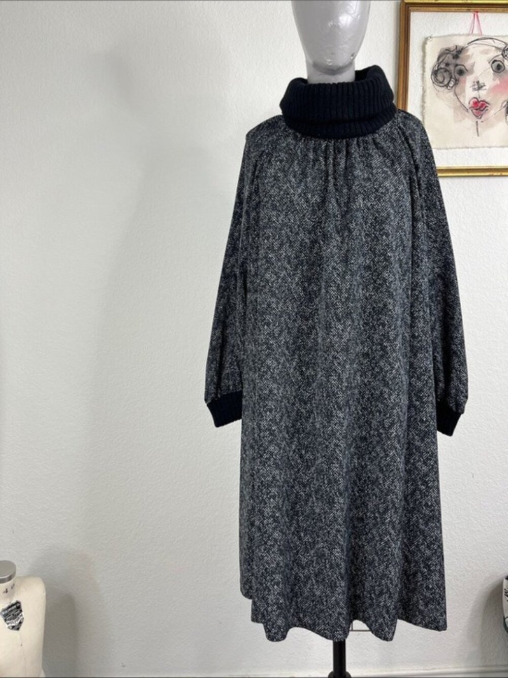 Anthro Cowled Chinon Dress Turtleneck Neck Corey Lynn Calter